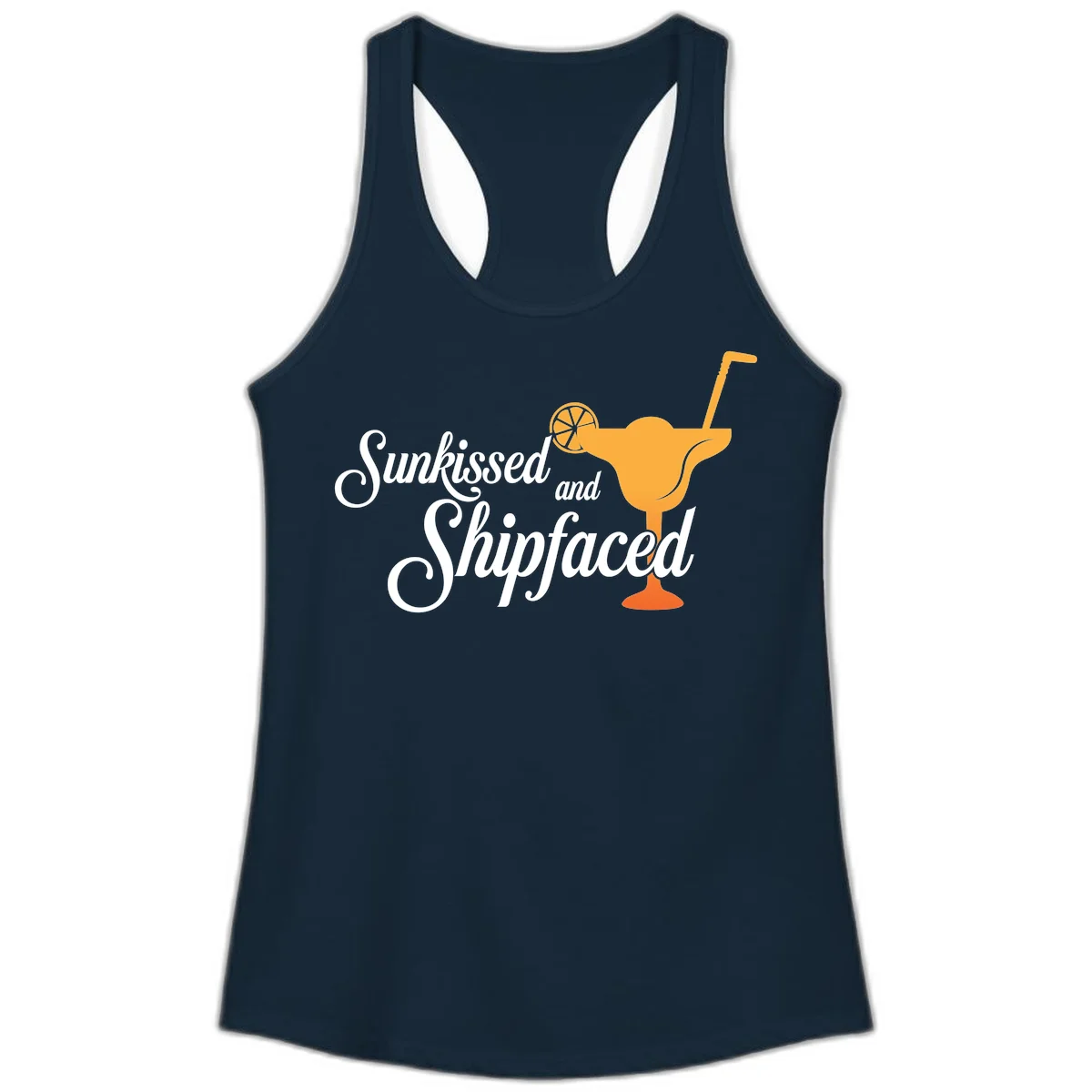 Sunkissed And Shipfaced Ladies Cruise Tank in Solid Midnight Navy