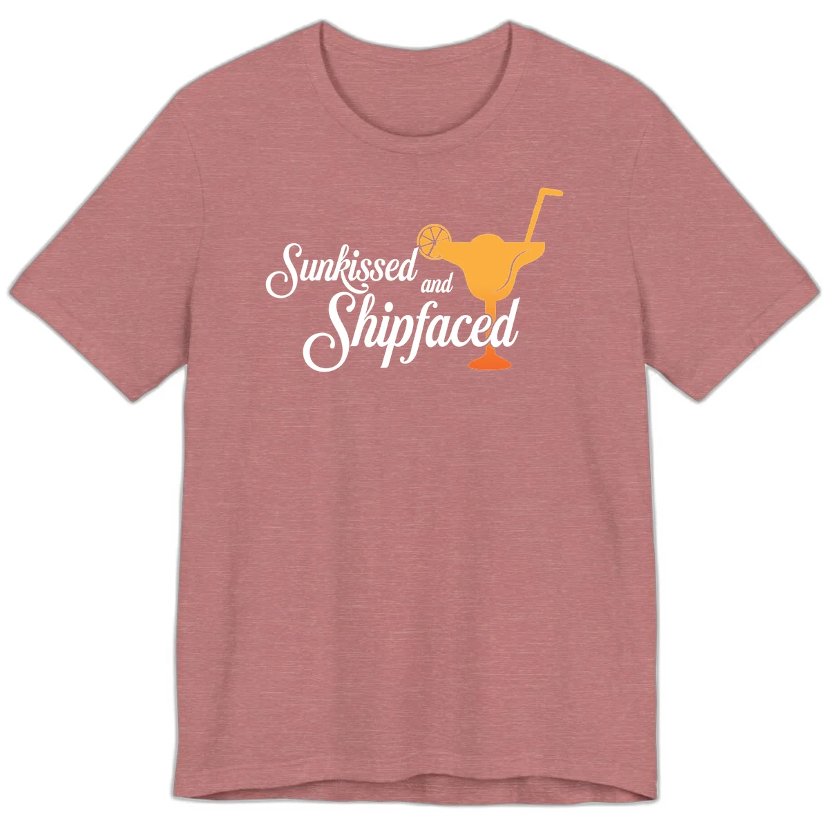 Sunkissed And Shipfaced Premium Cruise T-Shirt in Heather Mauve