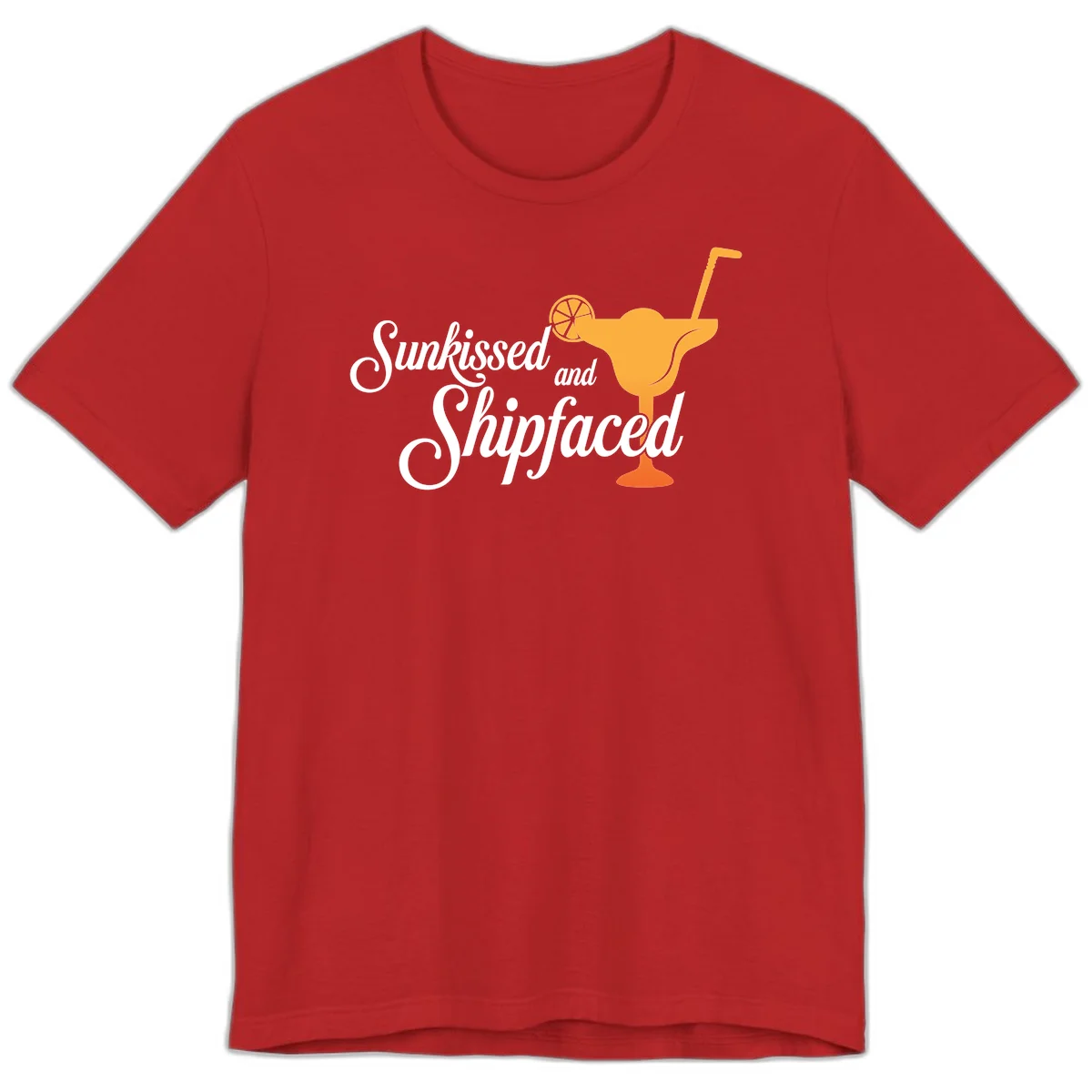 Sunkissed And Shipfaced Premium Cruise T-Shirt in Red