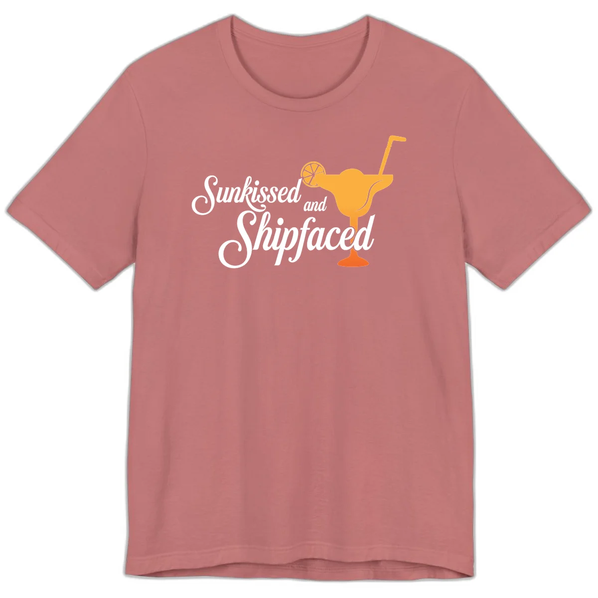 Sunkissed And Shipfaced Premium Cruise T-Shirt in Mauve