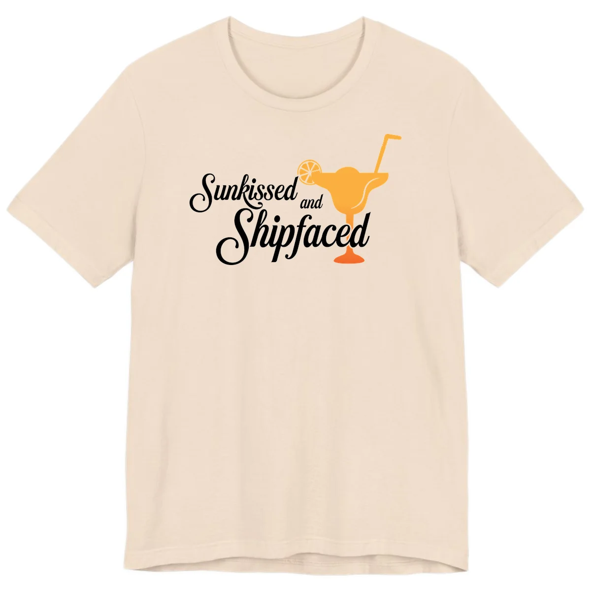Sunkissed And Shipfaced Premium Cruise T-Shirt in Soft Cream