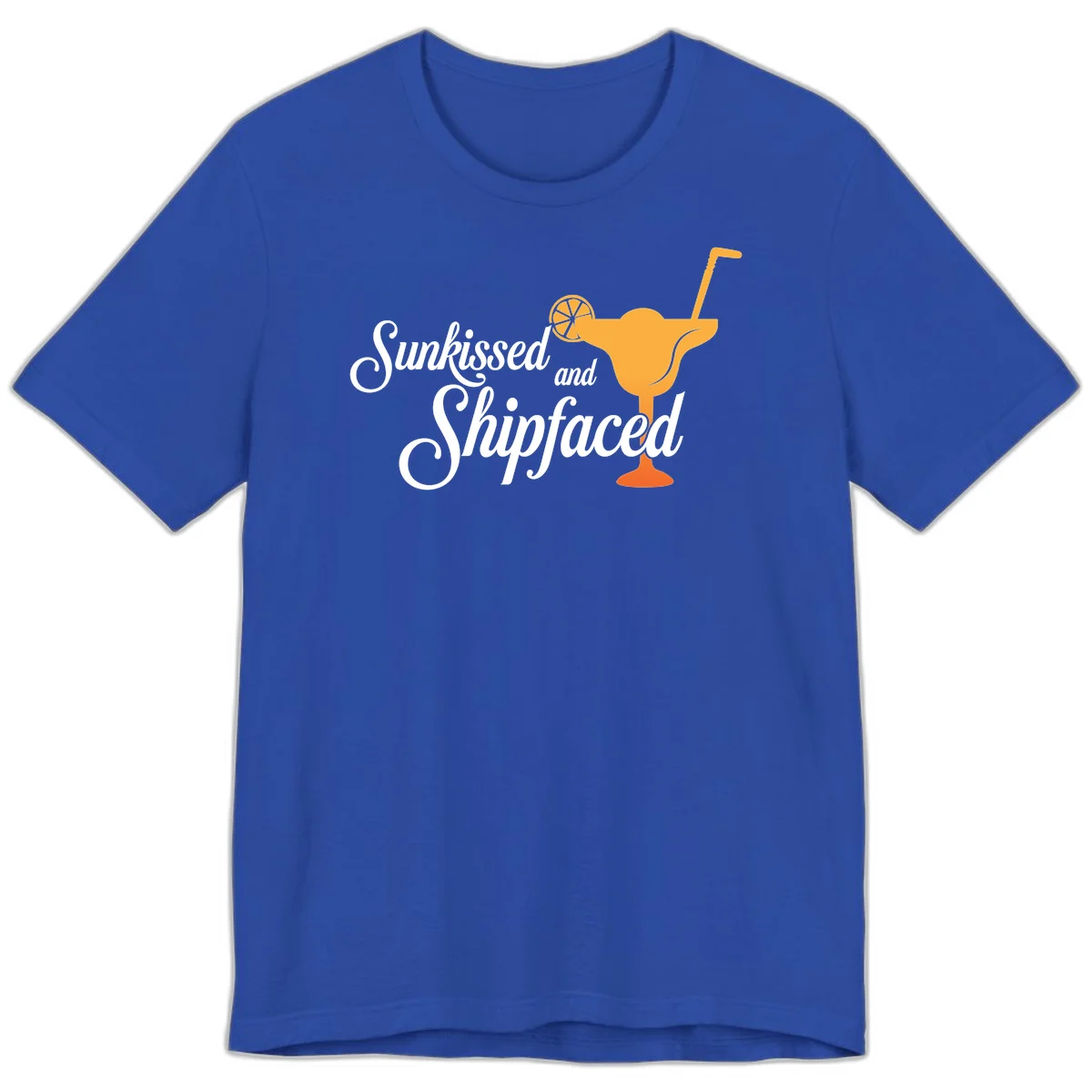 Sunkissed And Shipfaced Premium Cruise T-Shirt in True Royal