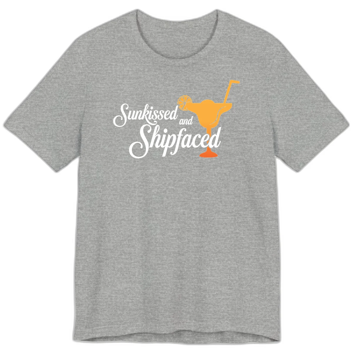 Sunkissed And Shipfaced Premium Cruise T-Shirt in Athletic Heather