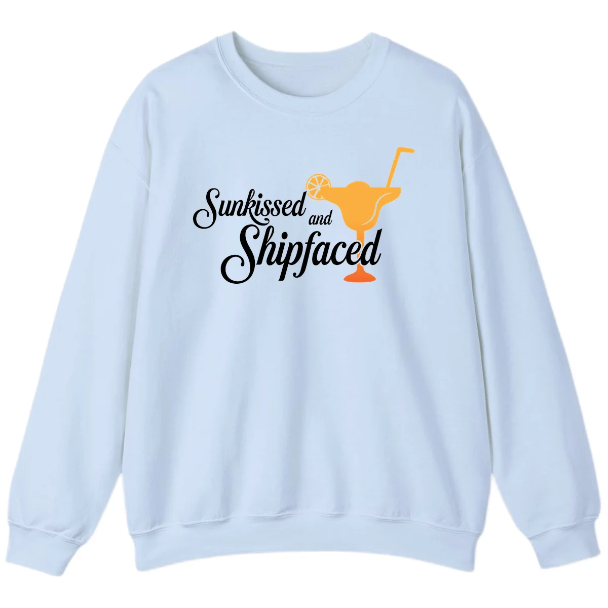 Sunkissed And Shipfaced Cruise Sweatshirt in Light Blue