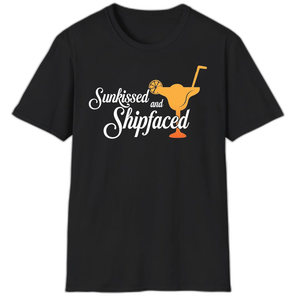Sunkissed And Shipfaced T-Shirt for Cruise Vacations in Black
