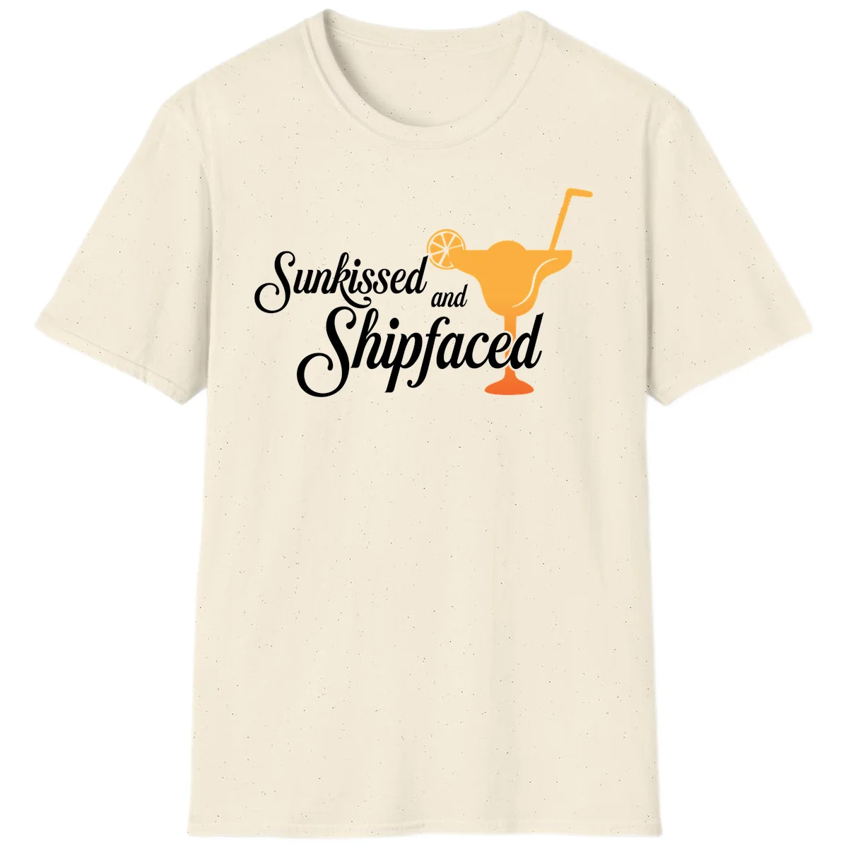 Sunkissed And Shipfaced T-Shirt for Cruise Vacations in Natural