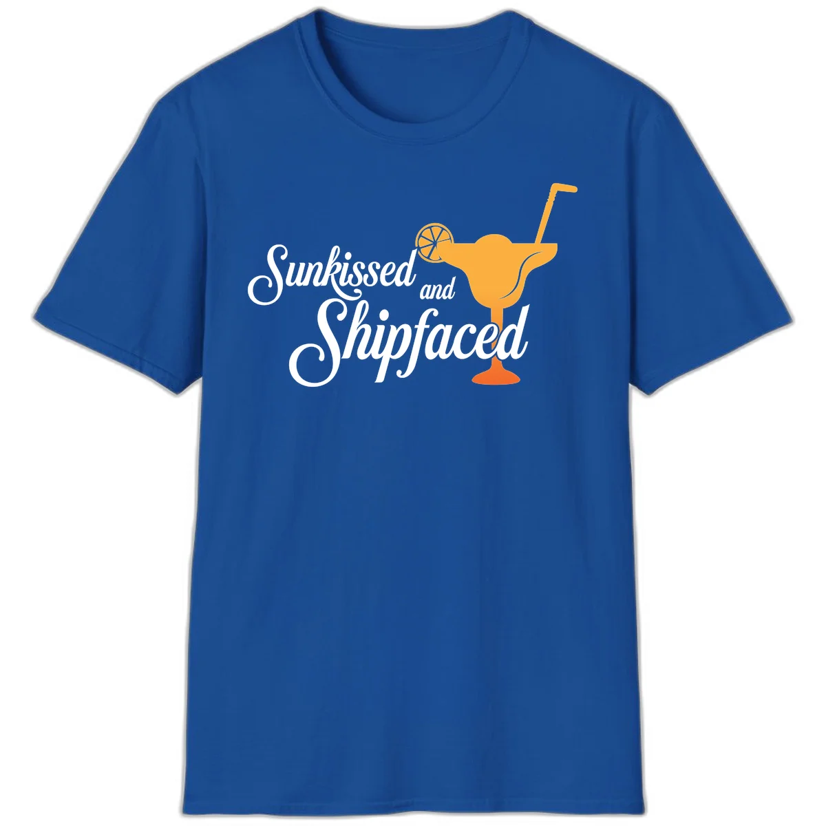 Sunkissed And Shipfaced T-Shirt for Cruise Vacations in Royal