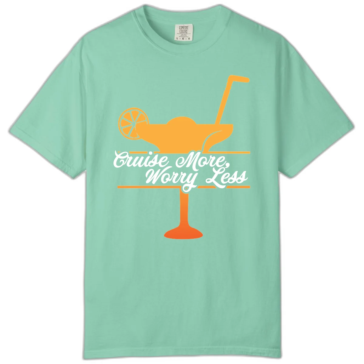 Cruise More, Worry Less Comfort Color Tee in Island Reef