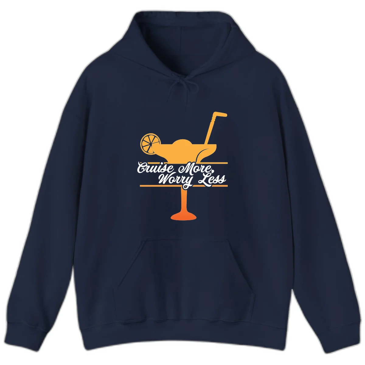 Cruise More, Worry Less Hoodie in Navy