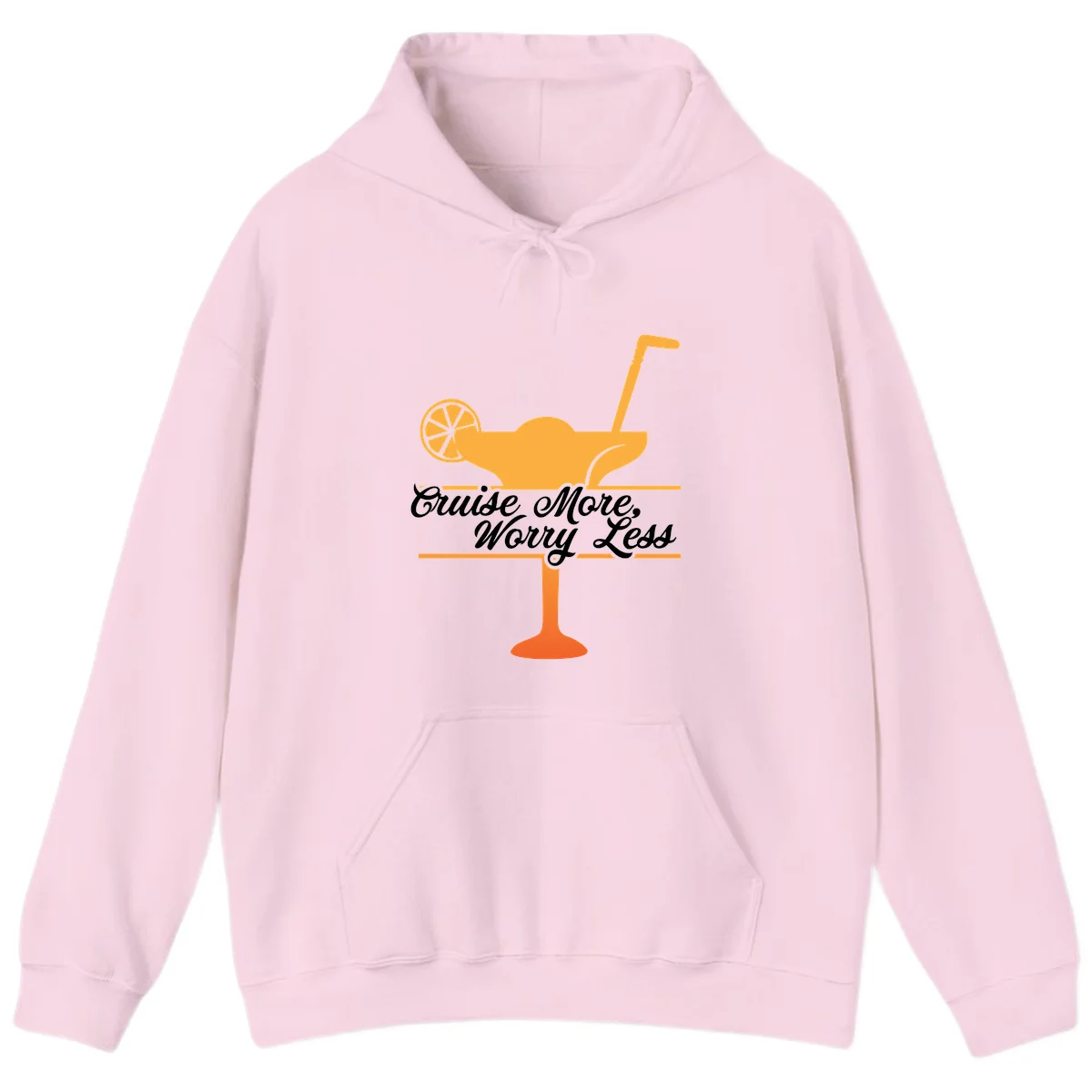 Cruise More, Worry Less Hoodie in Light Pink