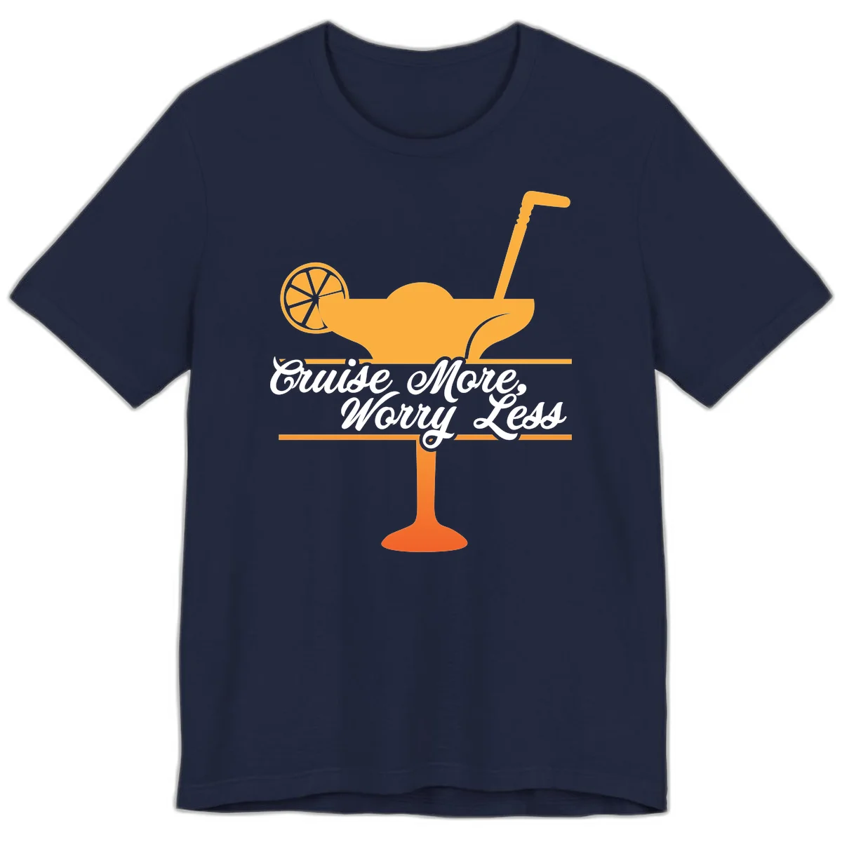 Cruise More, Worry Less Premium T-Shirt in Navy