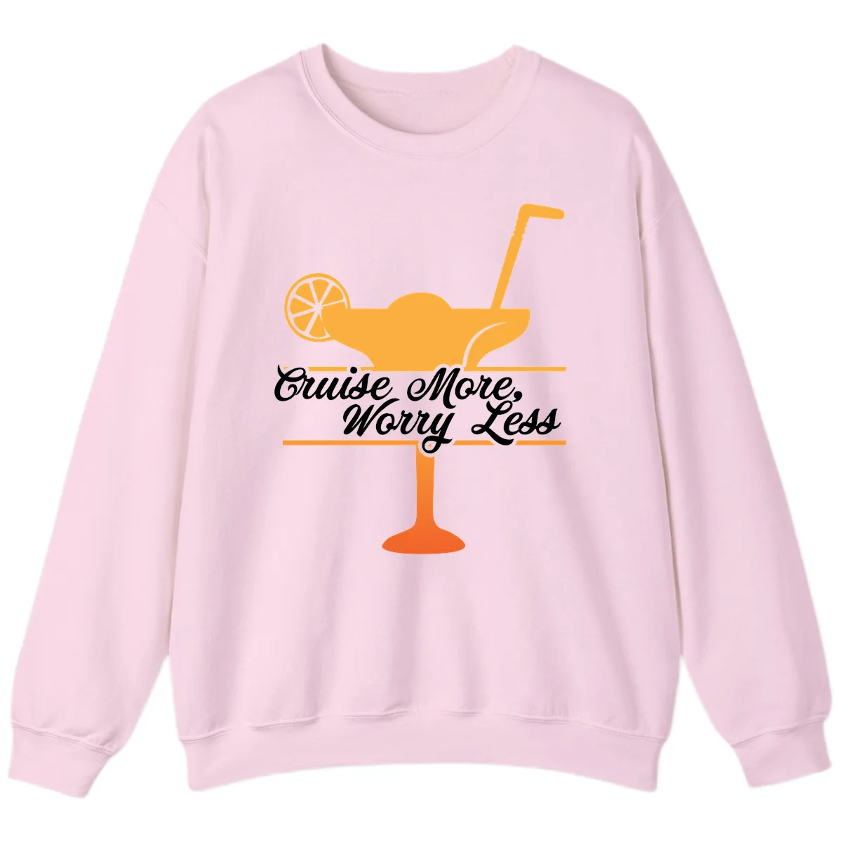 Cruise More, Worry Less Sweatshirt in Light Pink
