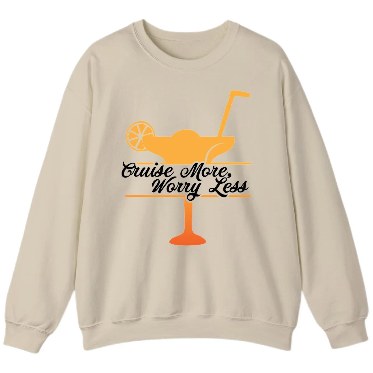 Cruise More, Worry Less Sweatshirt in Sand