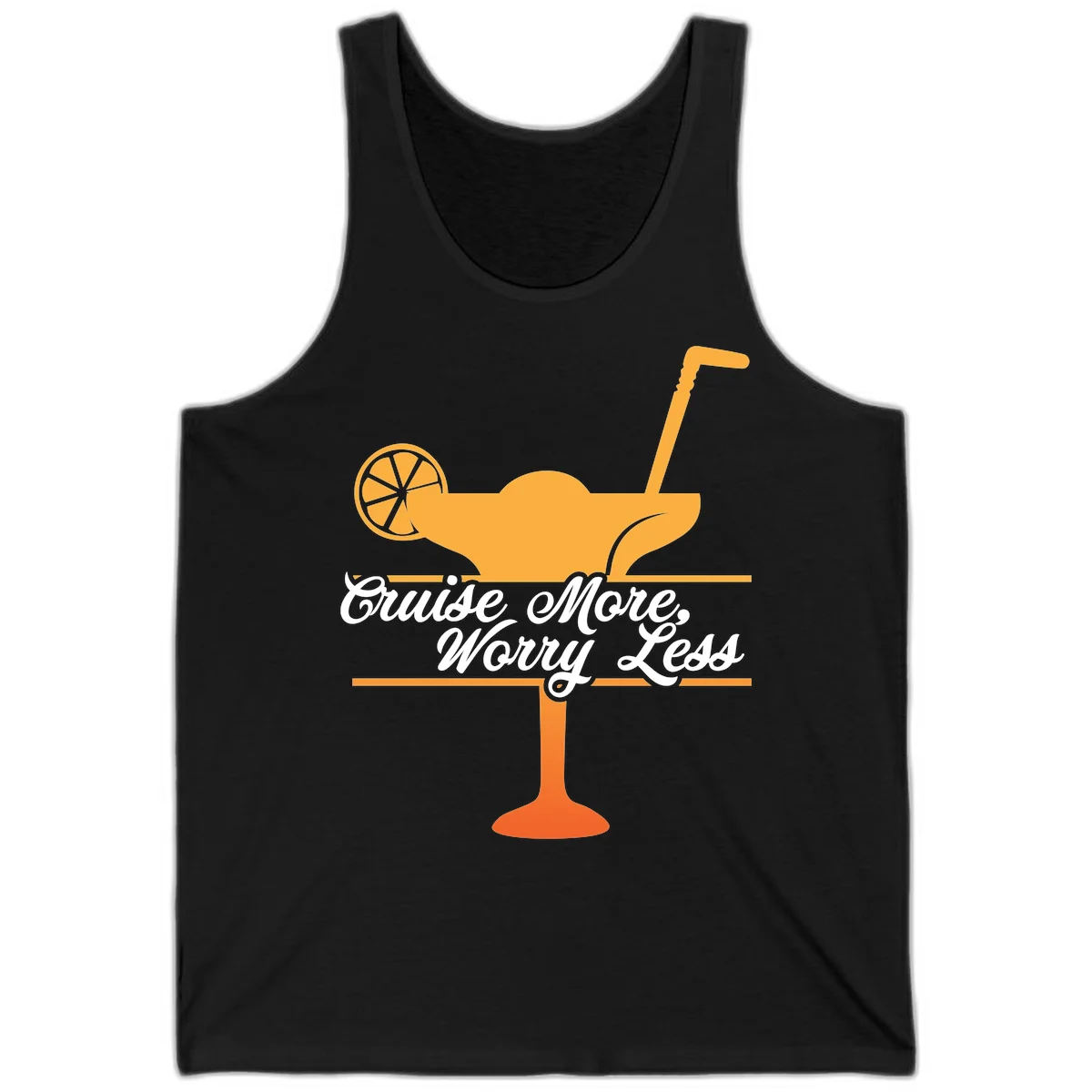 Cruise More, Worry Less Tank Top in Black