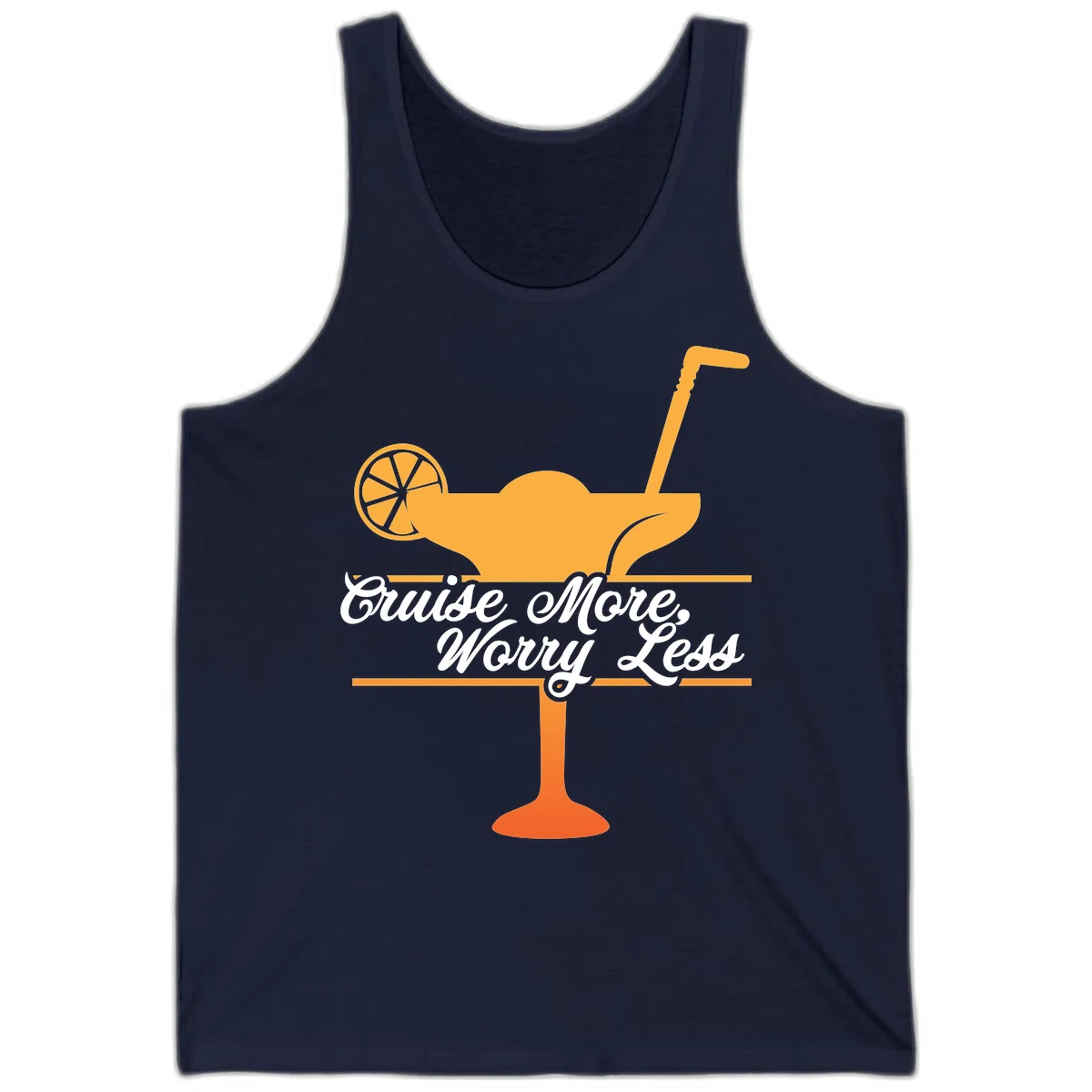 Cruise More, Worry Less Tank Top in Navy