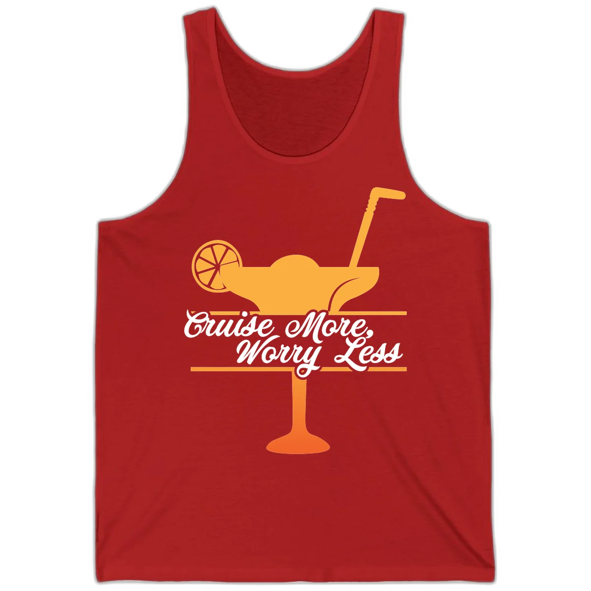 Cruise More, Worry Less Tank Top in Red