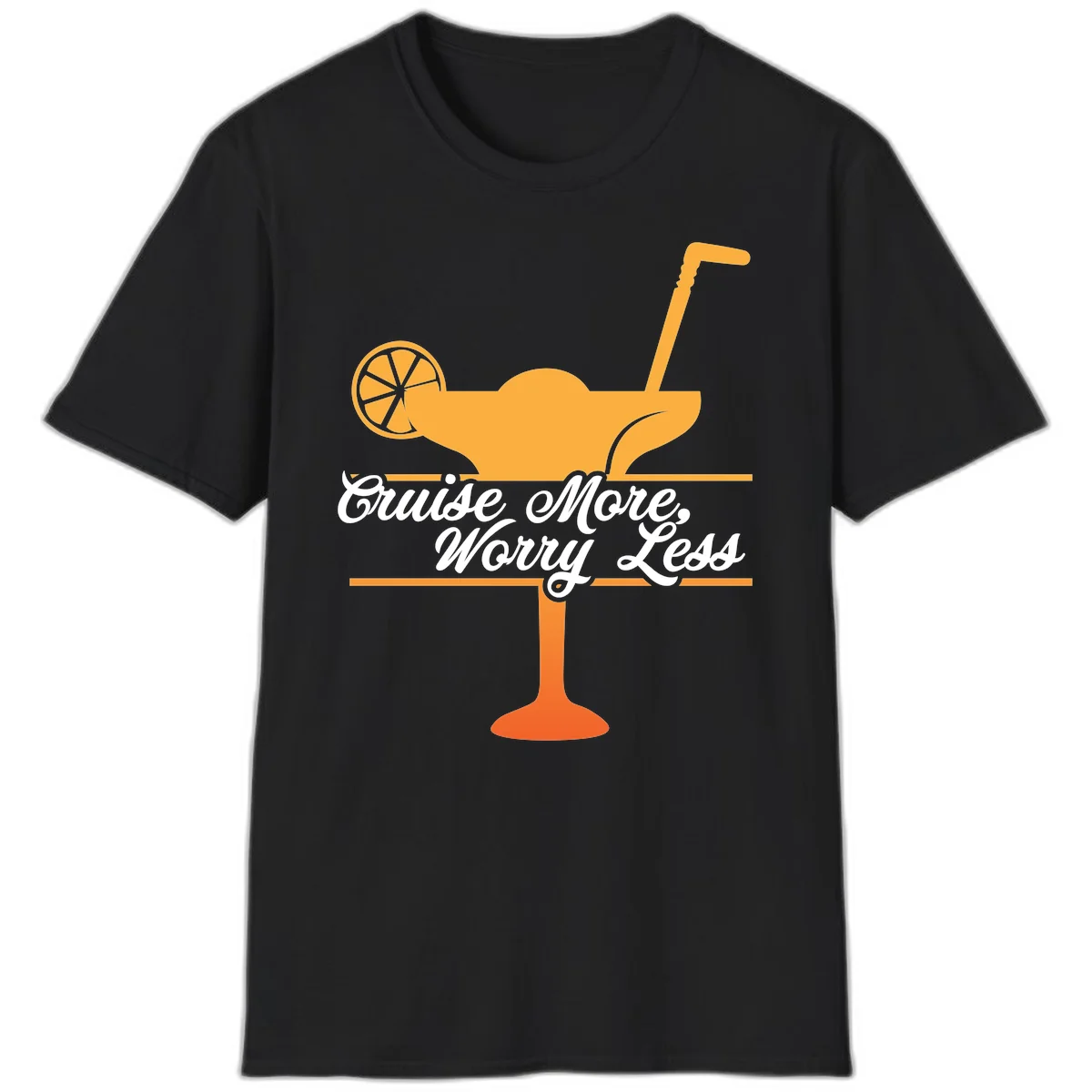 Cruise More, Worry Less T-Shirt in Black