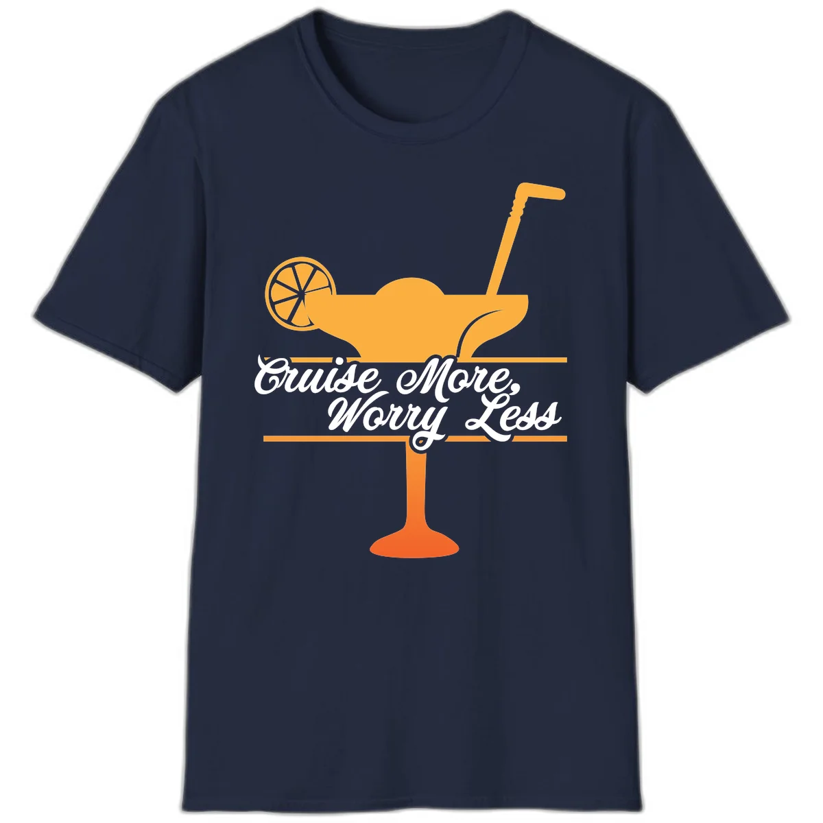 Cruise More, Worry Less T-Shirt in Navy
