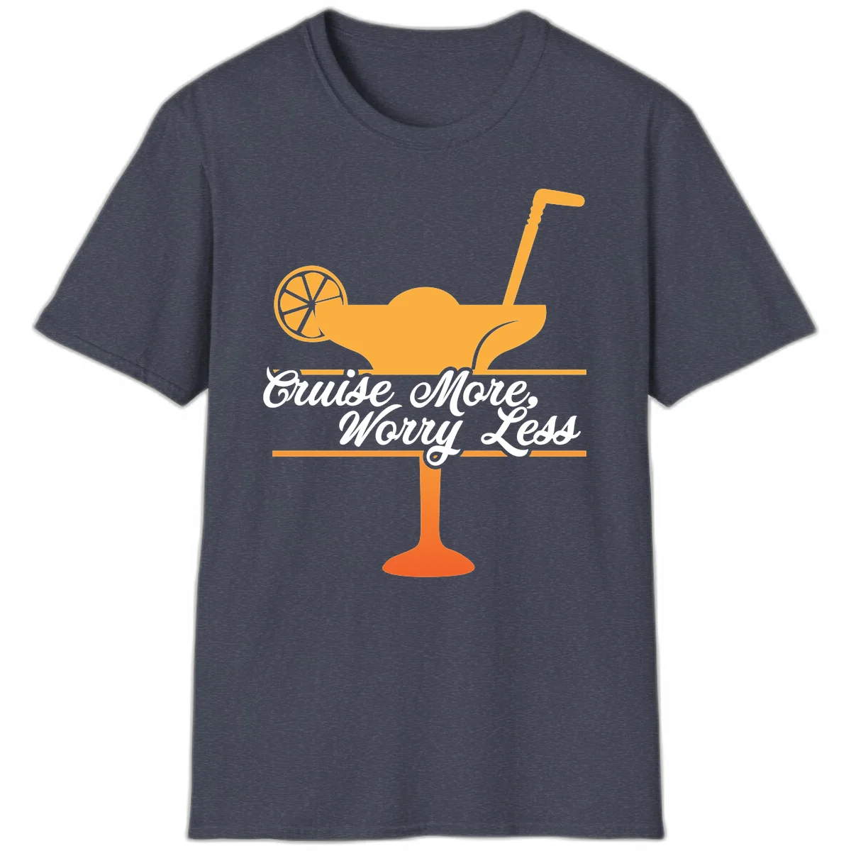 Cruise More, Worry Less T-Shirt in Heather Navy