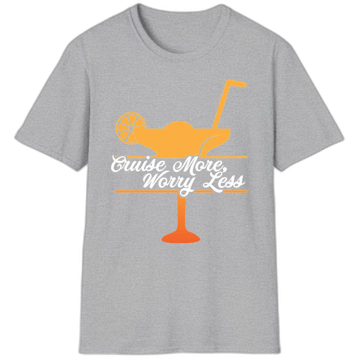 Cruise More, Worry Less T-Shirt in Sport Grey