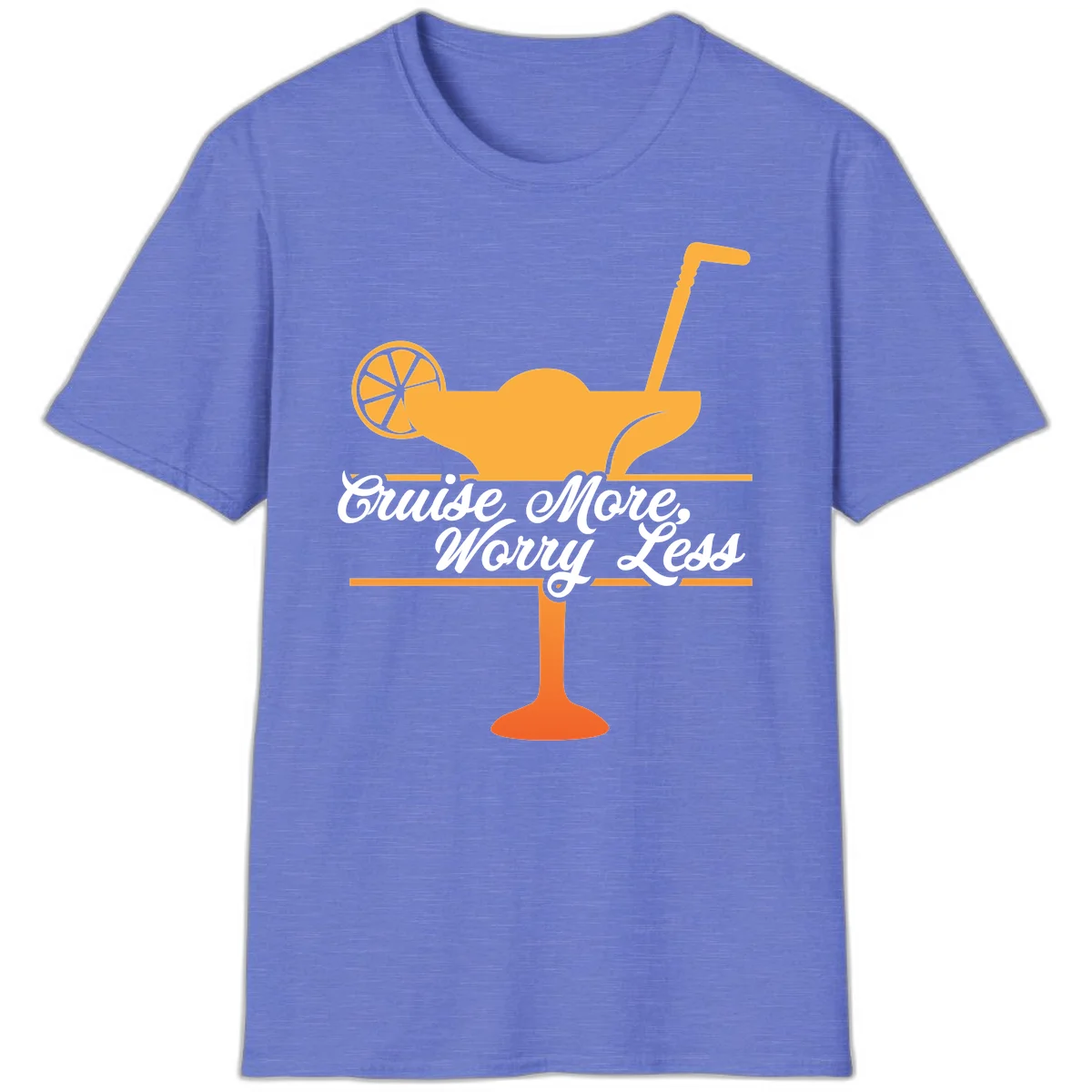 Cruise More, Worry Less T-Shirt in Heather Royal