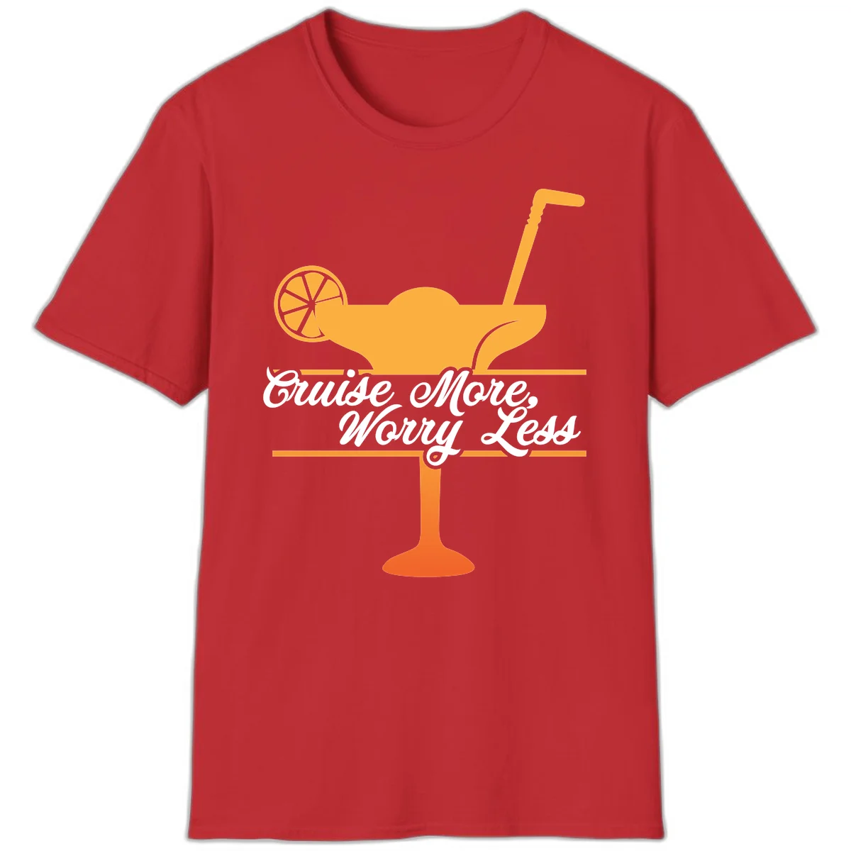 Cruise More, Worry Less T-Shirt in Red