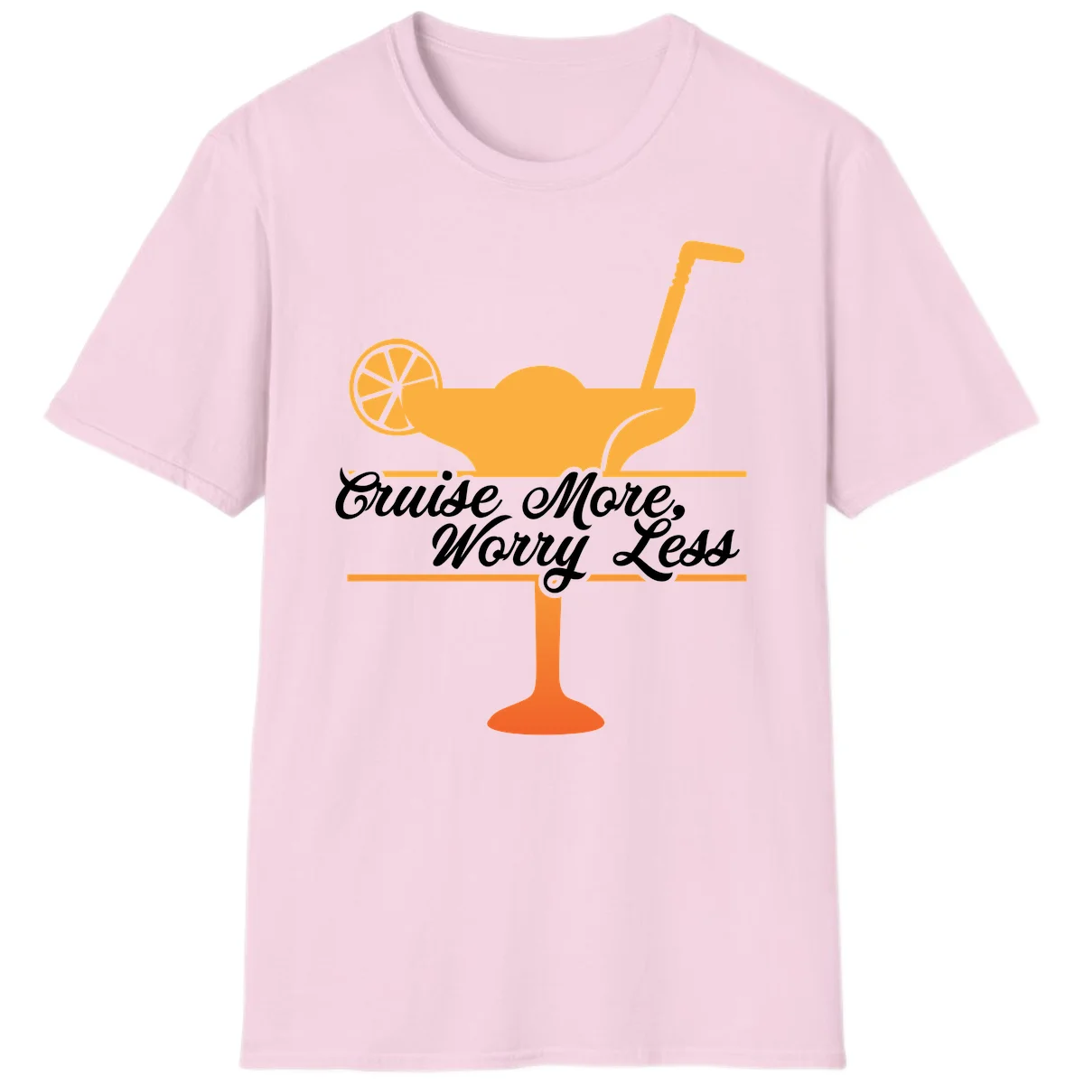 Cruise More, Worry Less T-Shirt in Light Pink