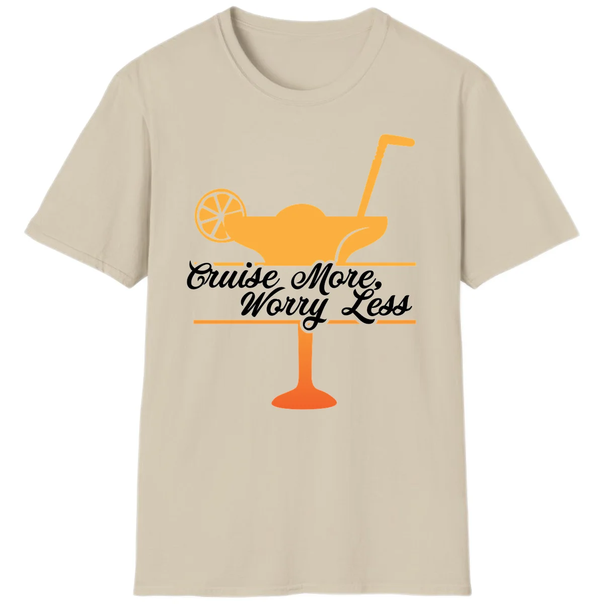 Cruise More, Worry Less T-Shirt in Sand
