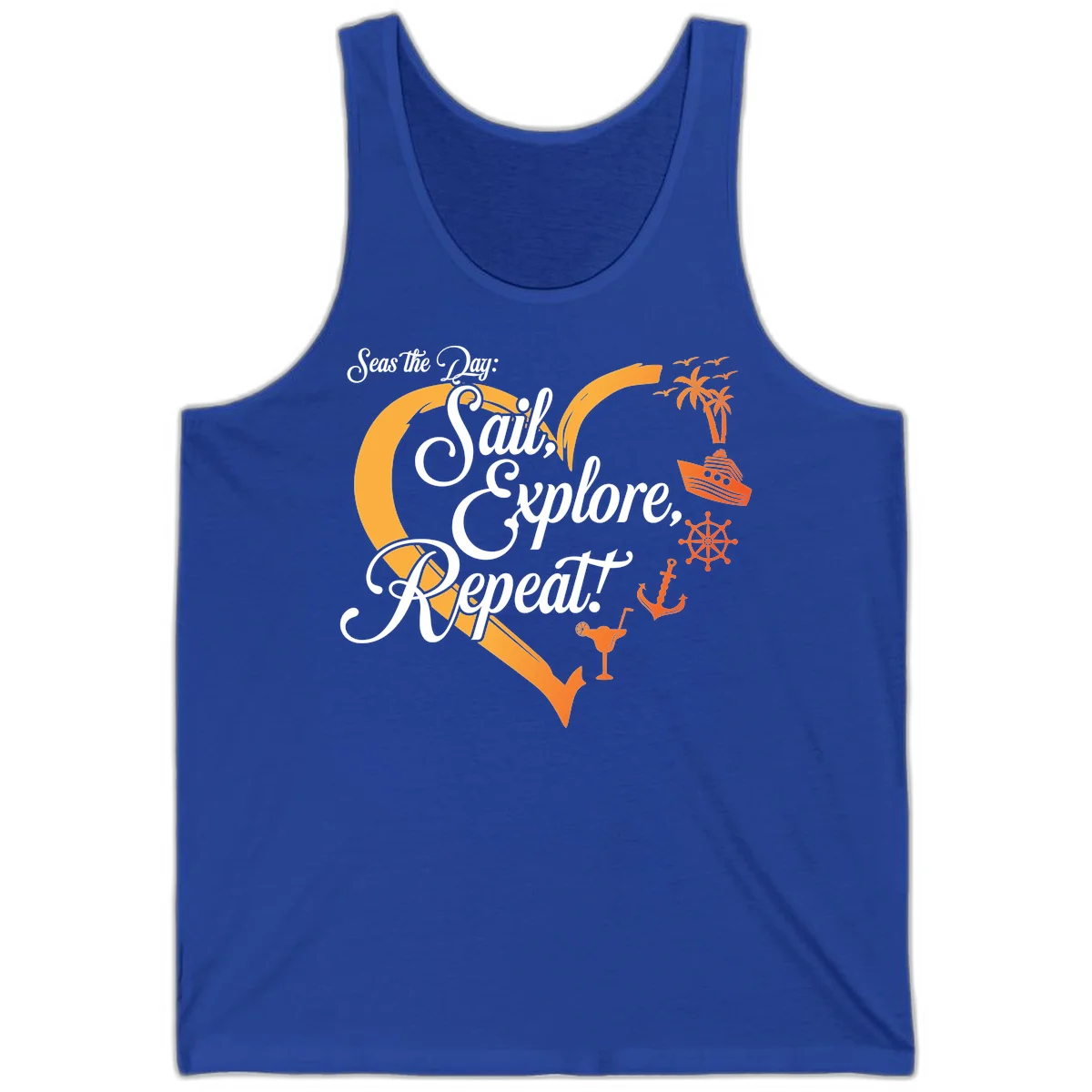 Seas The Day: Sail, Explore, Repeat Tank in True Royal
