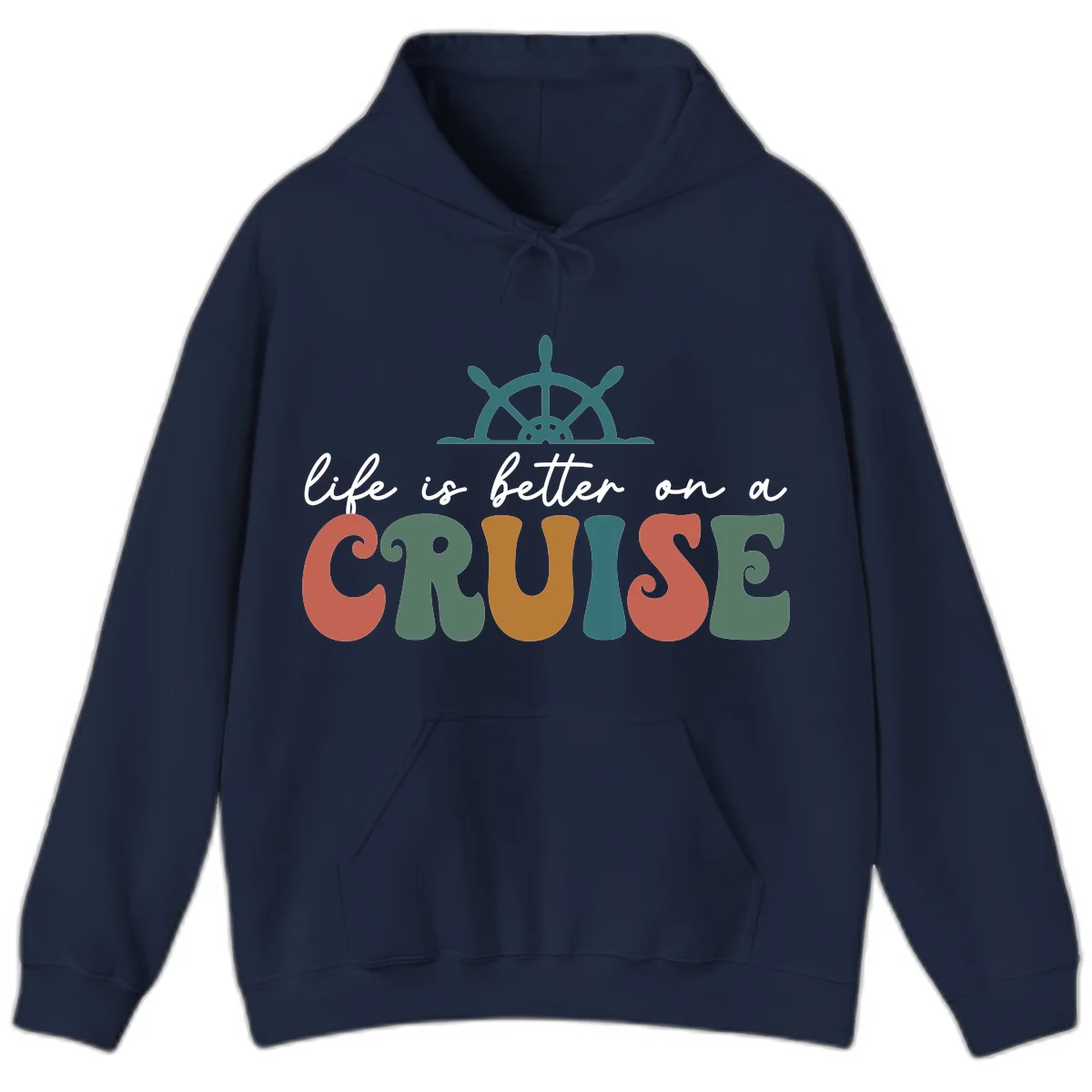 Life Is Better On A Cruise Nautical Hoodie in Navy