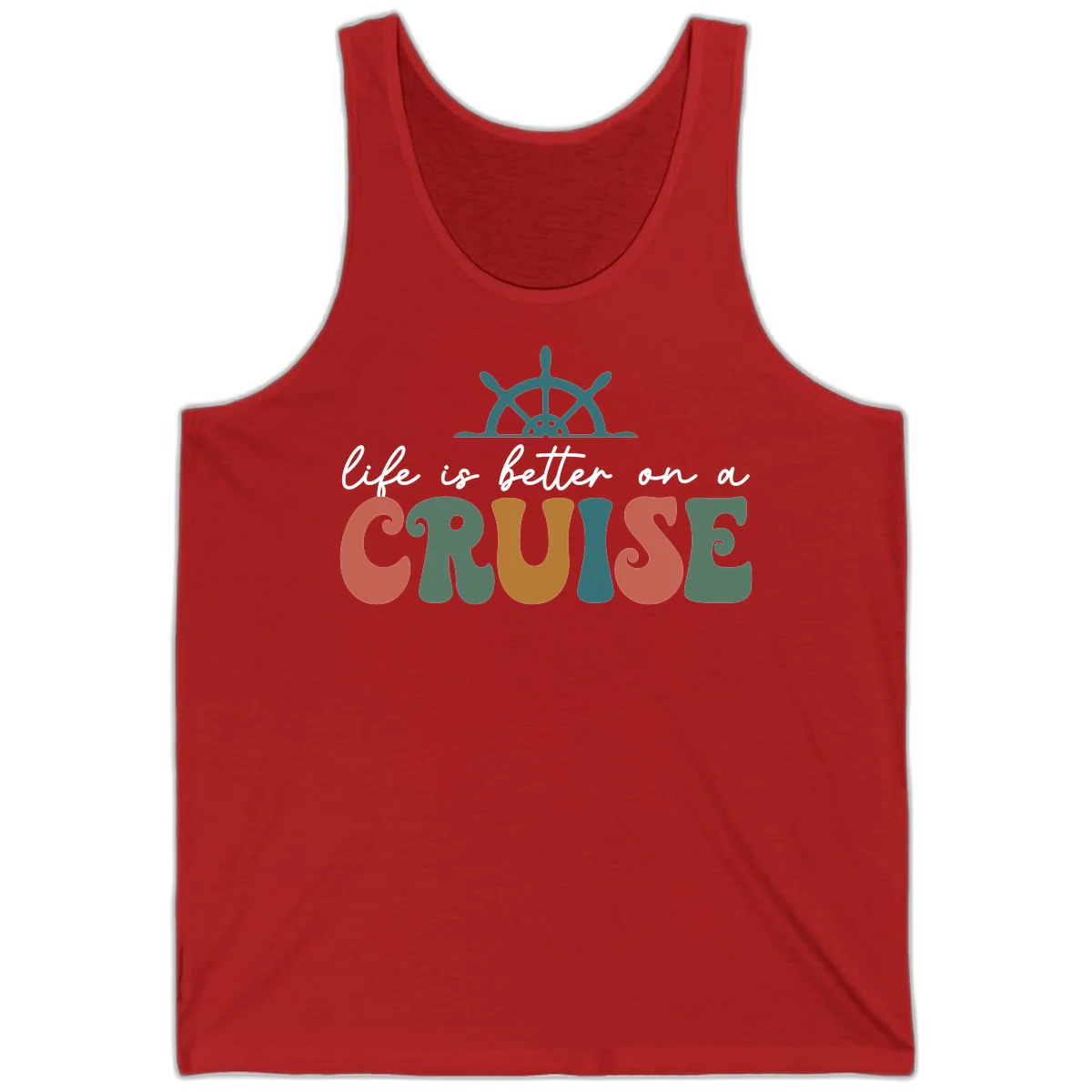 Life Is Better On A Cruise Nautical Tank Top in Red
