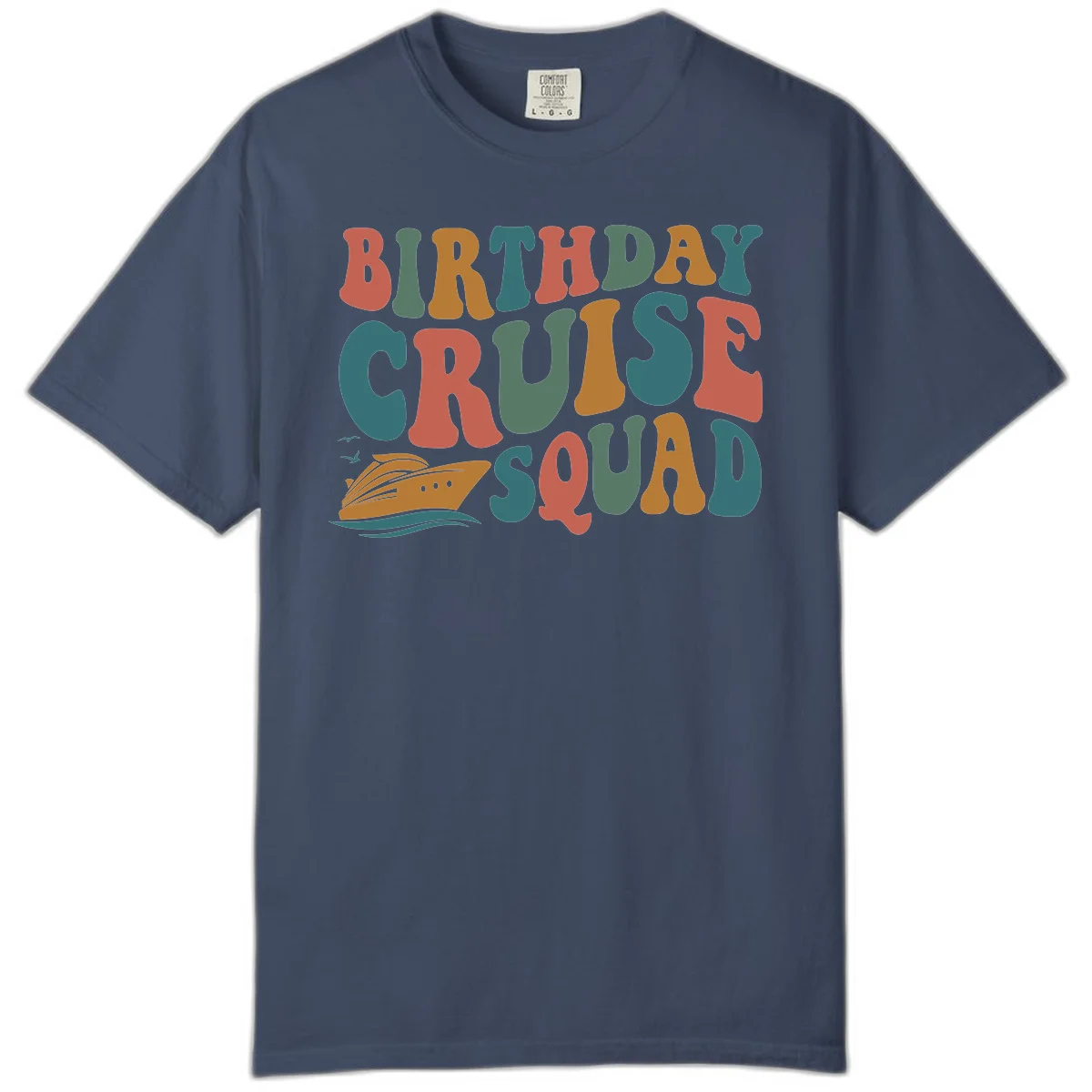 Birthday Cruise Squad Comfort Color Shirt in Midnight