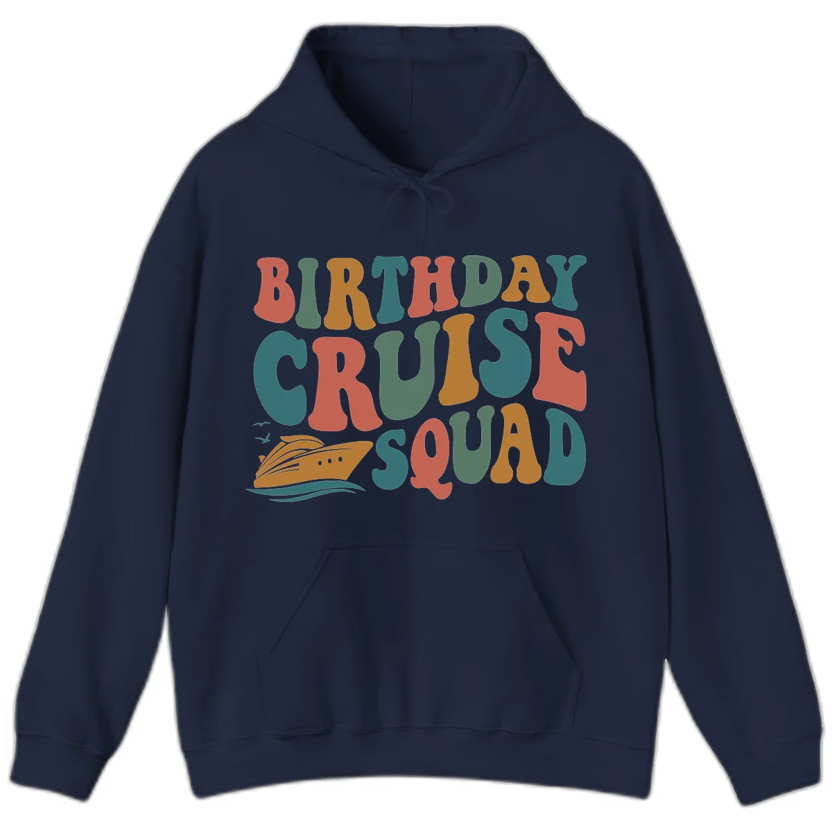 Birthday Cruise Squad Hoodie in Navy