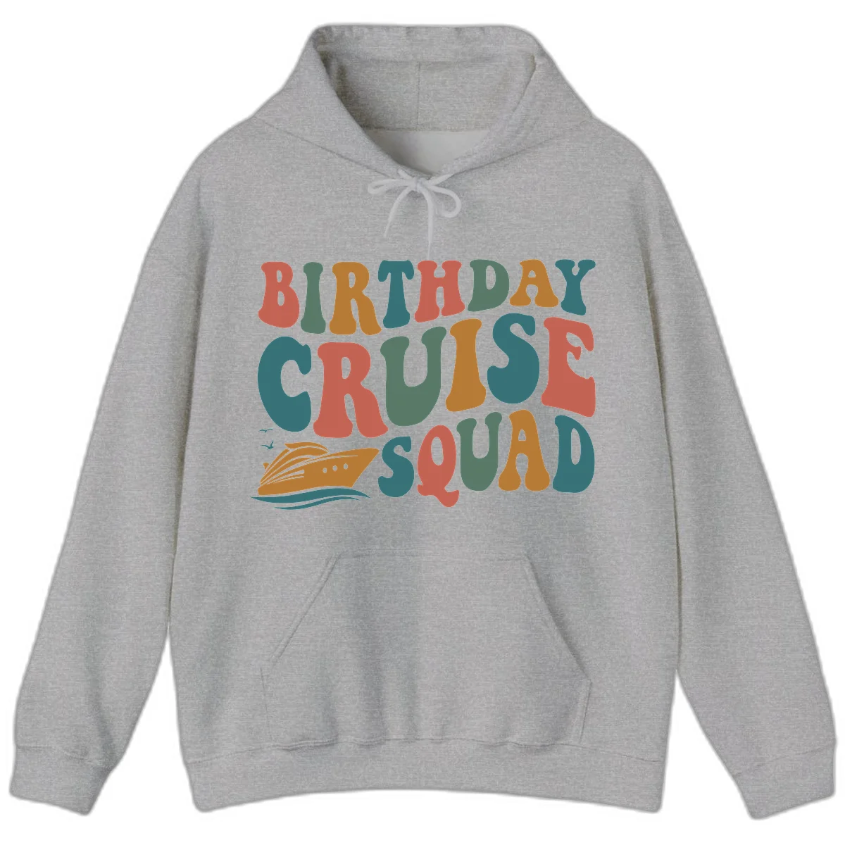 Birthday Cruise Squad Hoodie in Sport Grey