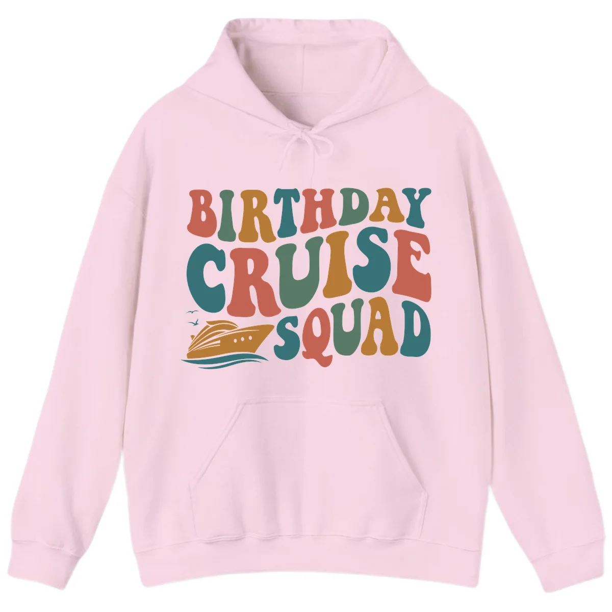 Birthday Cruise Squad Hoodie in Light Pink