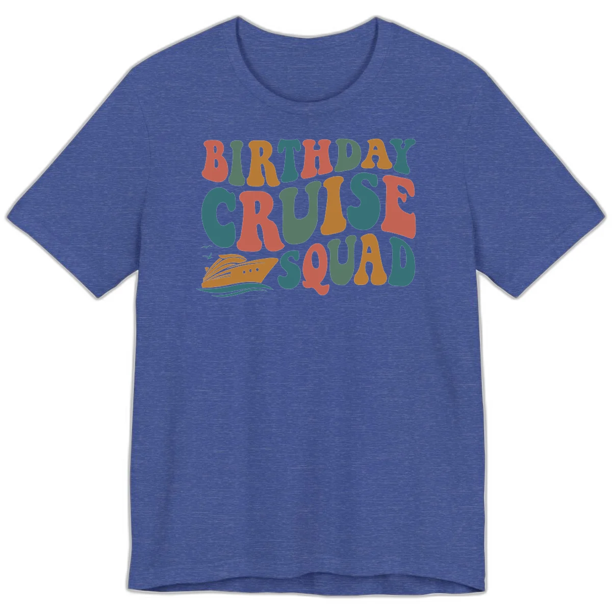 Birthday Cruise Squad Premium T-Shirt in Heather True Royal
