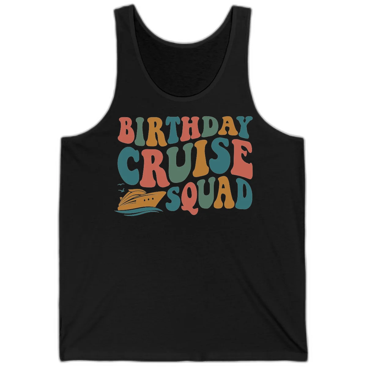Birthday Cruise Squad Tank Top in Black