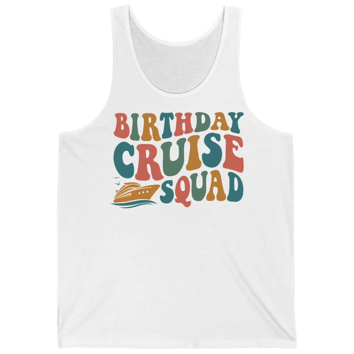Birthday Cruise Squad Tank Top in White