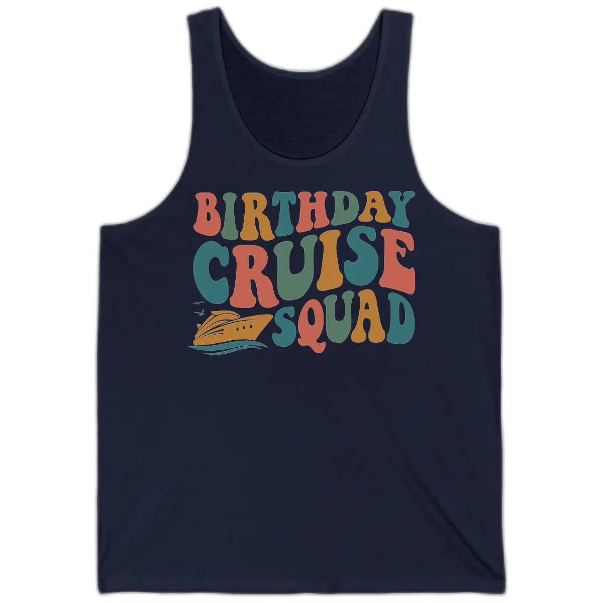 Birthday Cruise Squad Tank Top in Navy