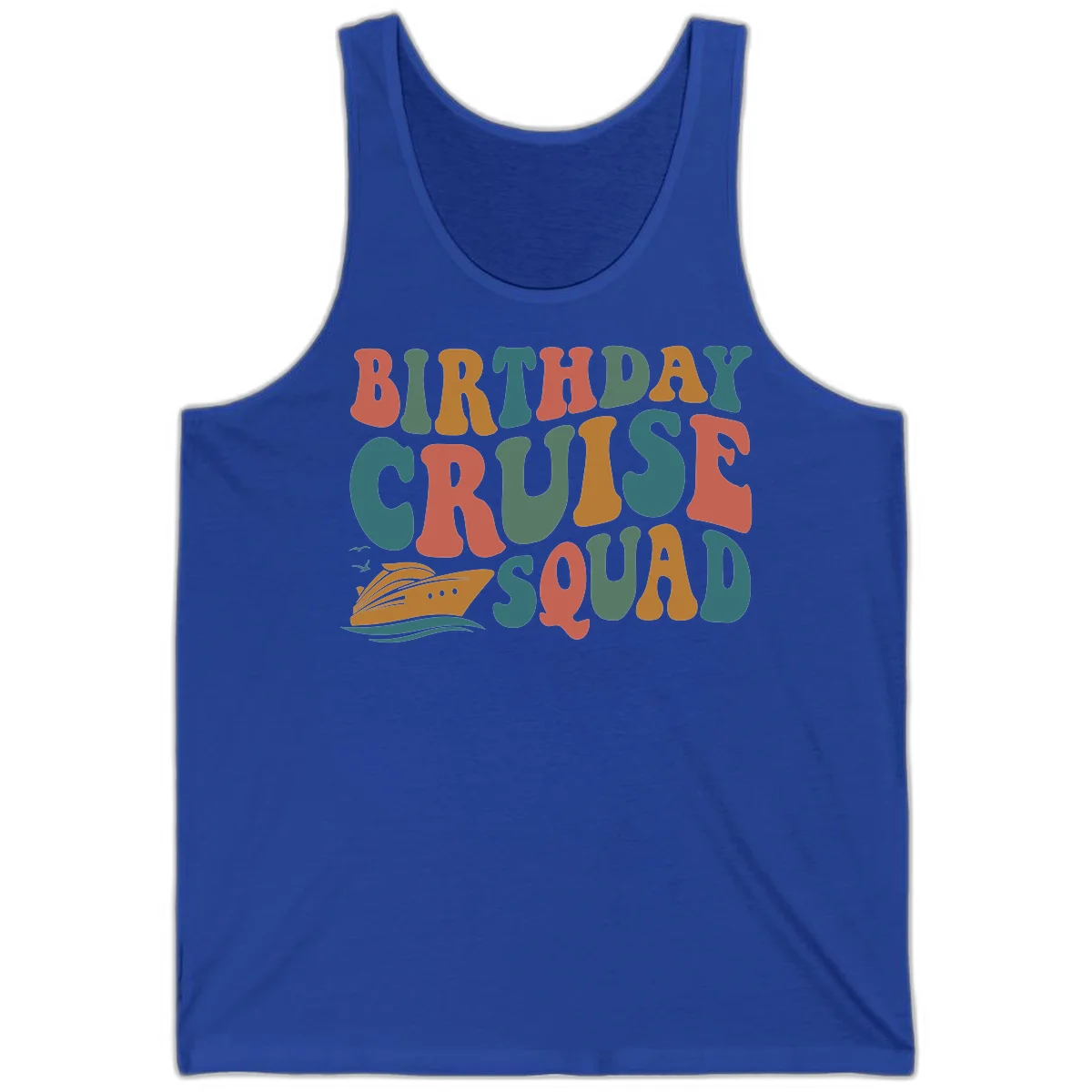 Birthday Cruise Squad Tank Top in True Royal
