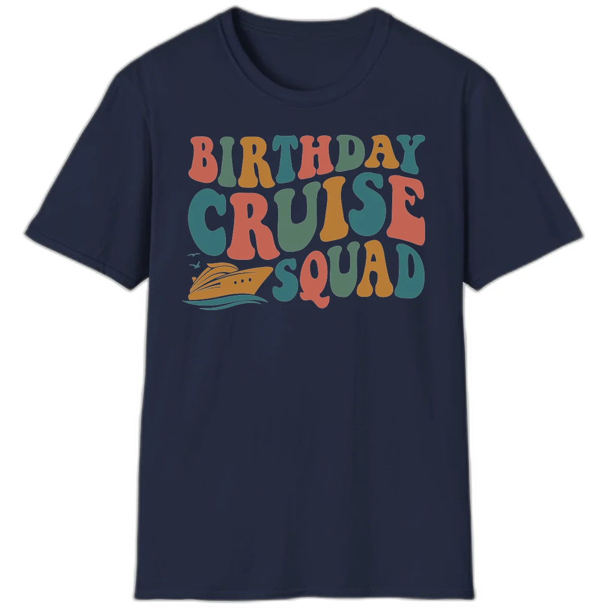 Birthday Cruise Squad T-Shirt in Navy