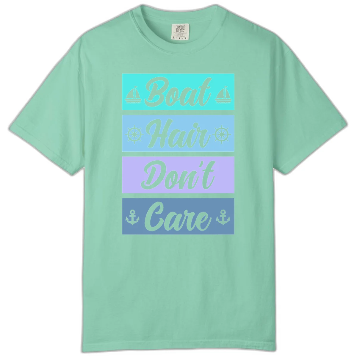 Boat Hair Don't Care Cruise Comfort Color T-Shirt in Island Reef