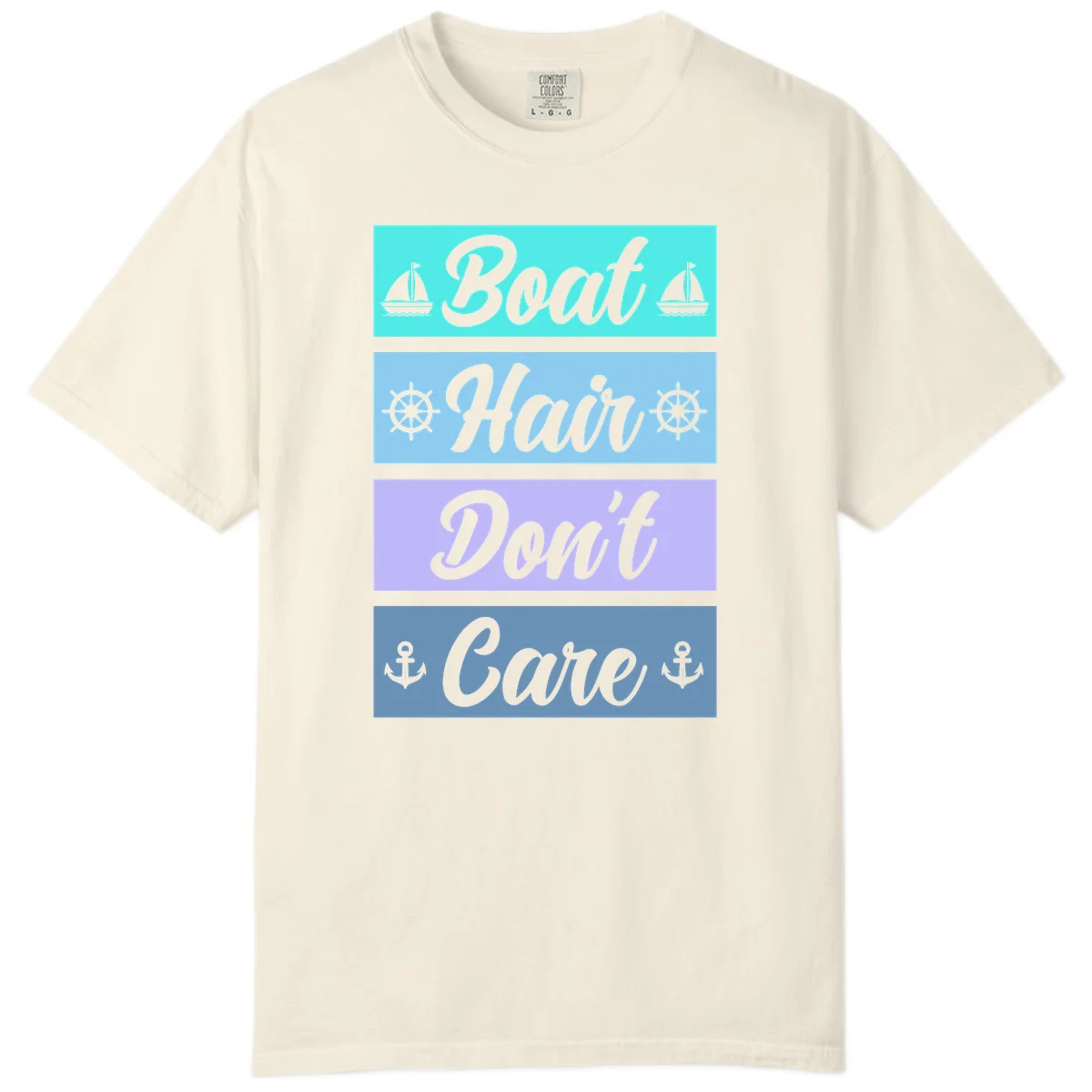 Boat Hair Don't Care Cruise Comfort Color T-Shirt in Ivory