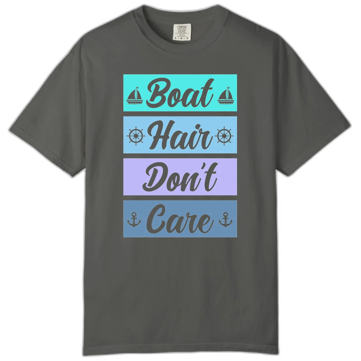 Boat Hair Don't Care Cruise Comfort Color T-Shirt in Pepper