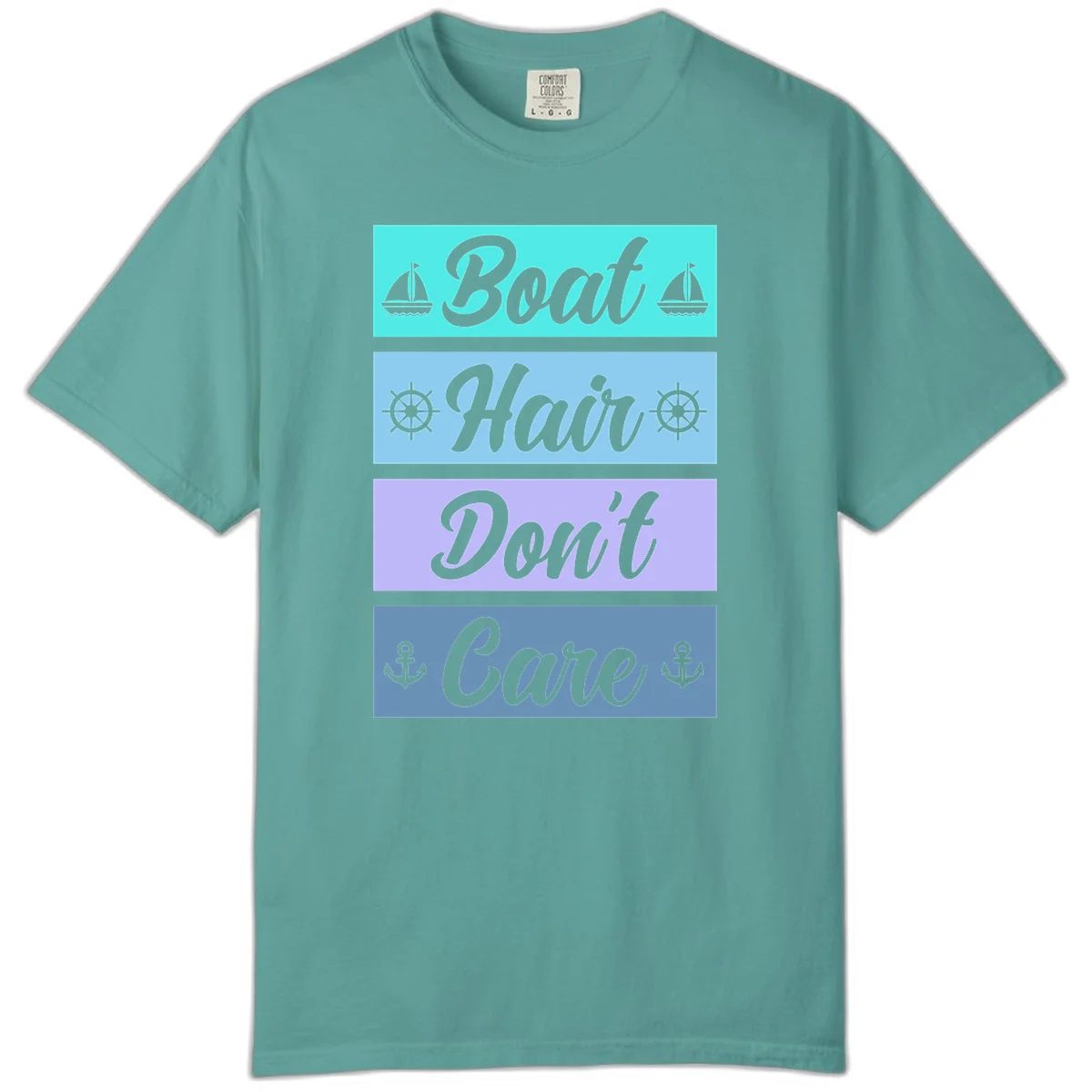 Boat Hair Don't Care Cruise Comfort Color T-Shirt in Seafoam