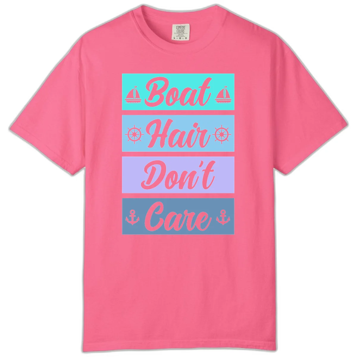 Boat Hair Don't Care Cruise Comfort Color T-Shirt in Crunchberry