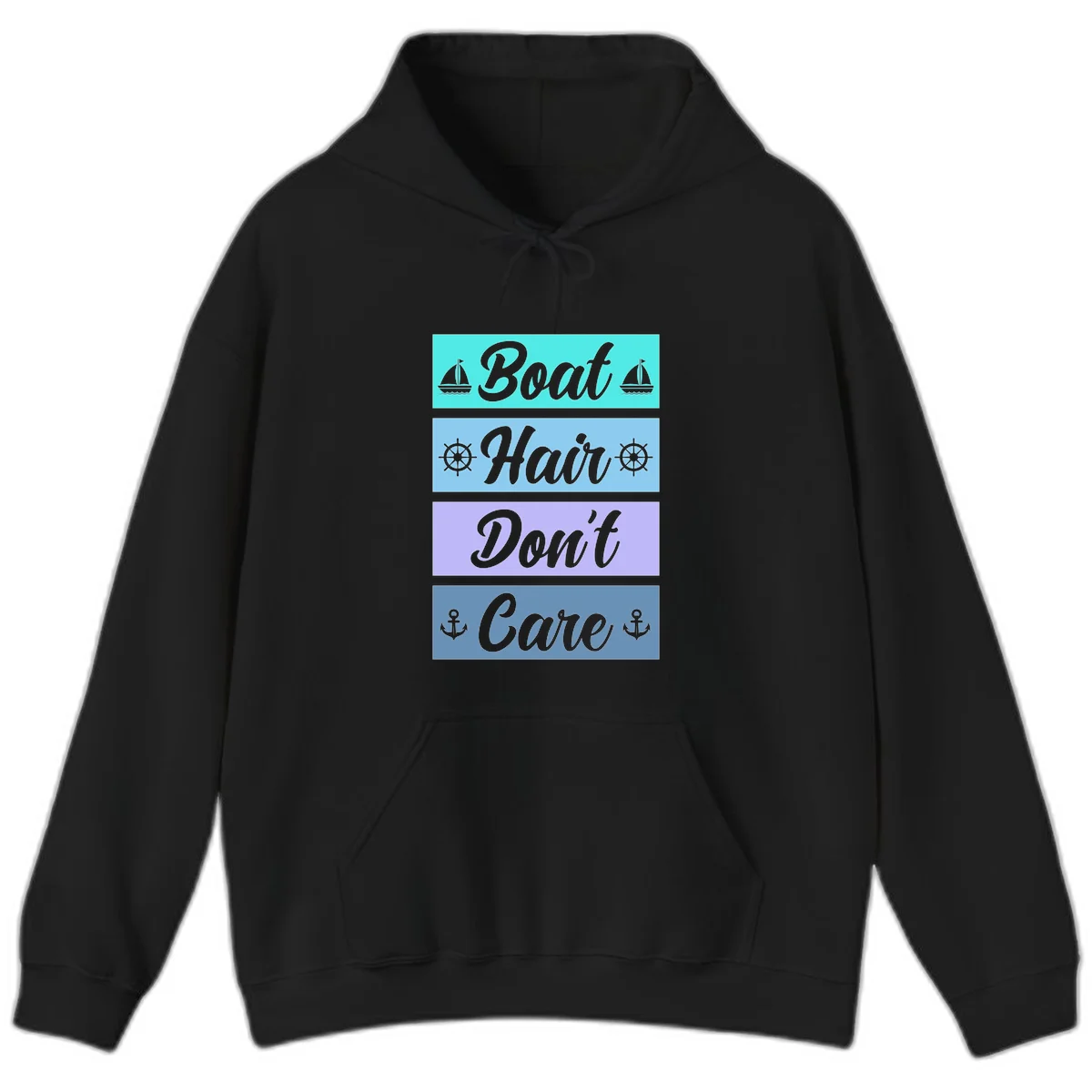 Boat Hair Don't Care Cruise Hoodie in Black