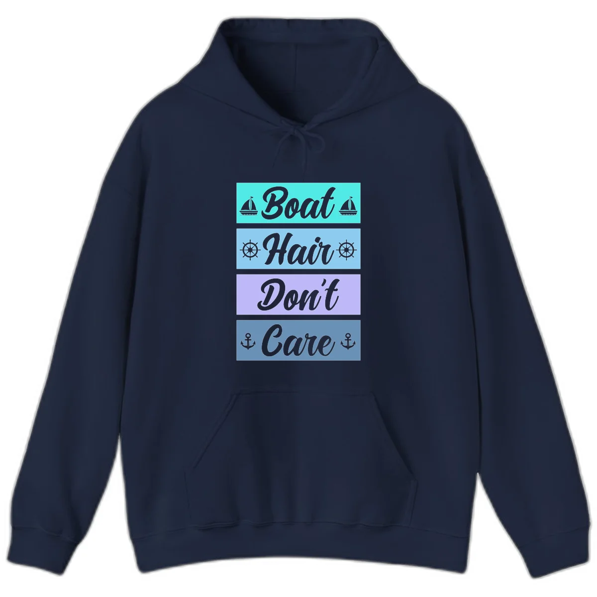 Boat Hair Don't Care Cruise Hoodie in Navy