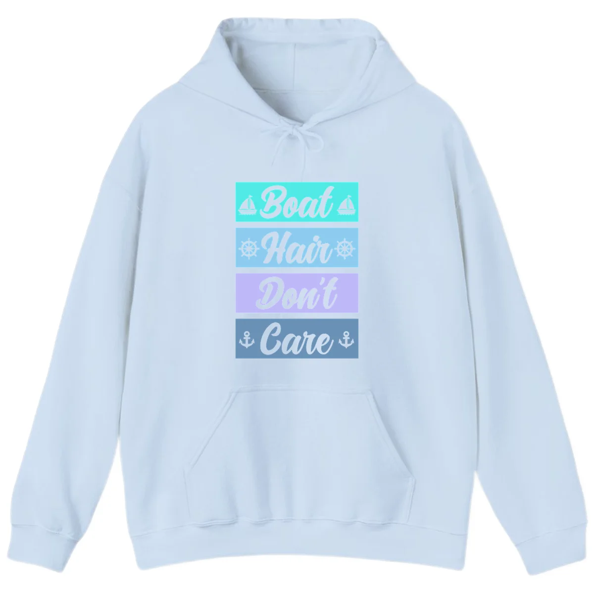 Boat Hair Don't Care Cruise Hoodie in Light Blue
