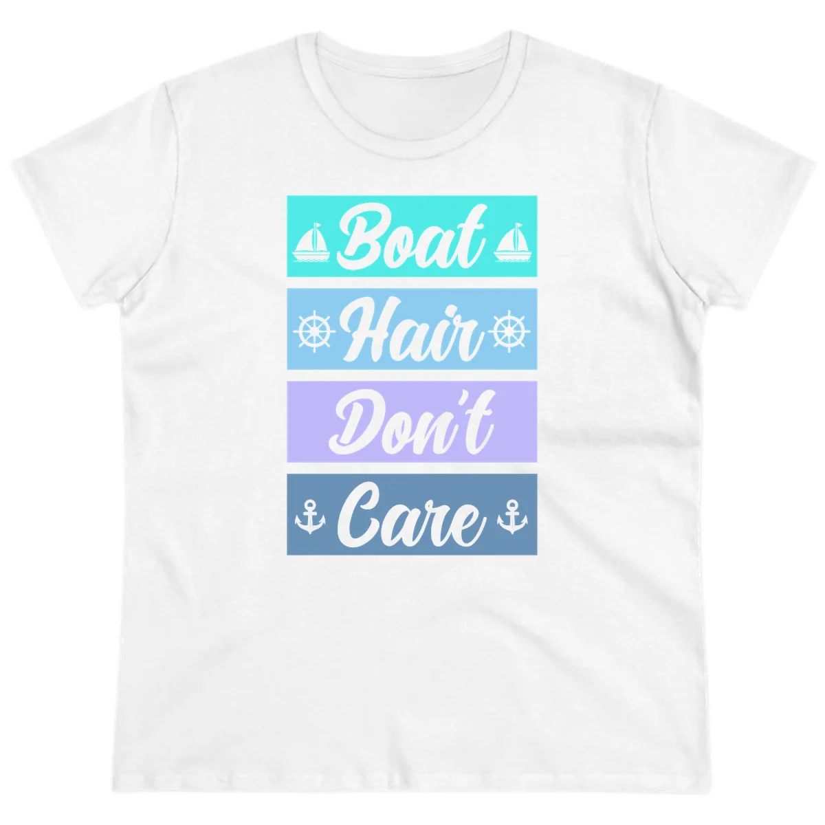 Boat Hair Don't Care Cruise Ladies Tee in White